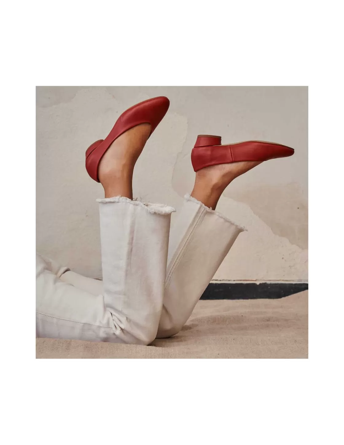 MONPIEL Ballet Flats Woman^Ballerina Shoe With Heel Amelie Red