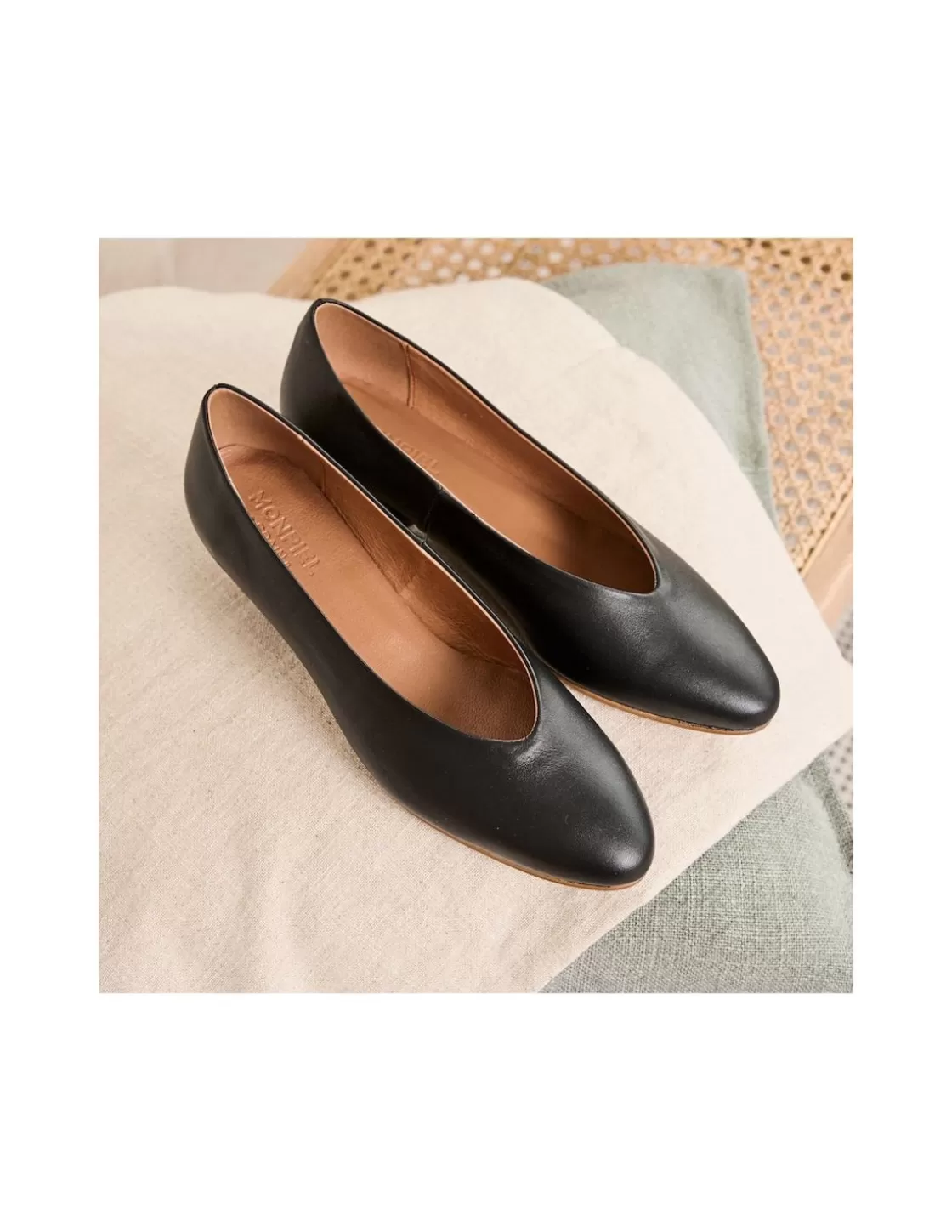 MONPIEL Ballet Flats Woman^Ballerina Shoe With Heel Amelie Black