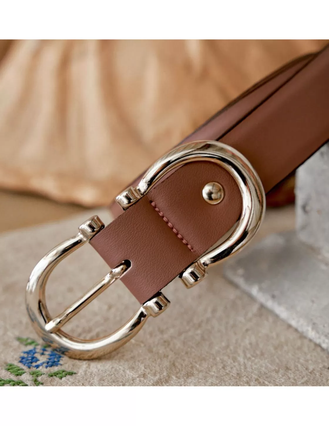 MONPIEL Women'S Leather Belts^Double Leather Belt Buckle Woman Others