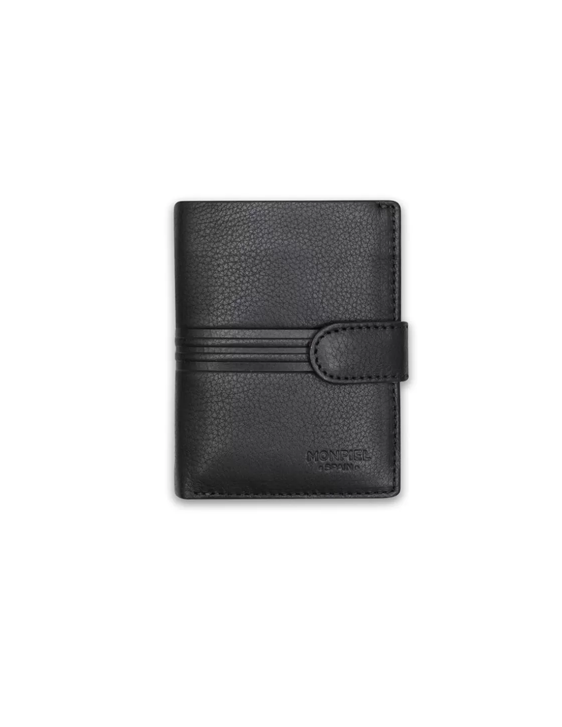 MONPIEL Men'S Leather Wallets^Small Wallet With Wallet And Central Stamped Loop Black