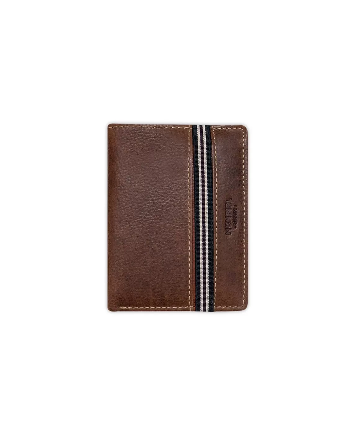 MONPIEL Men'S Leather Wallets^Wallet Billfold With Rubber Coin Purse Brown
