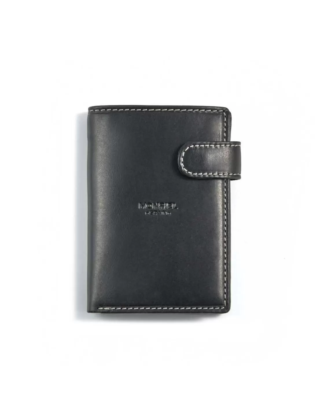 MONPIEL Men'S Leather Wallets^Wallet With Clasp And Interior Purse Central Logo Black