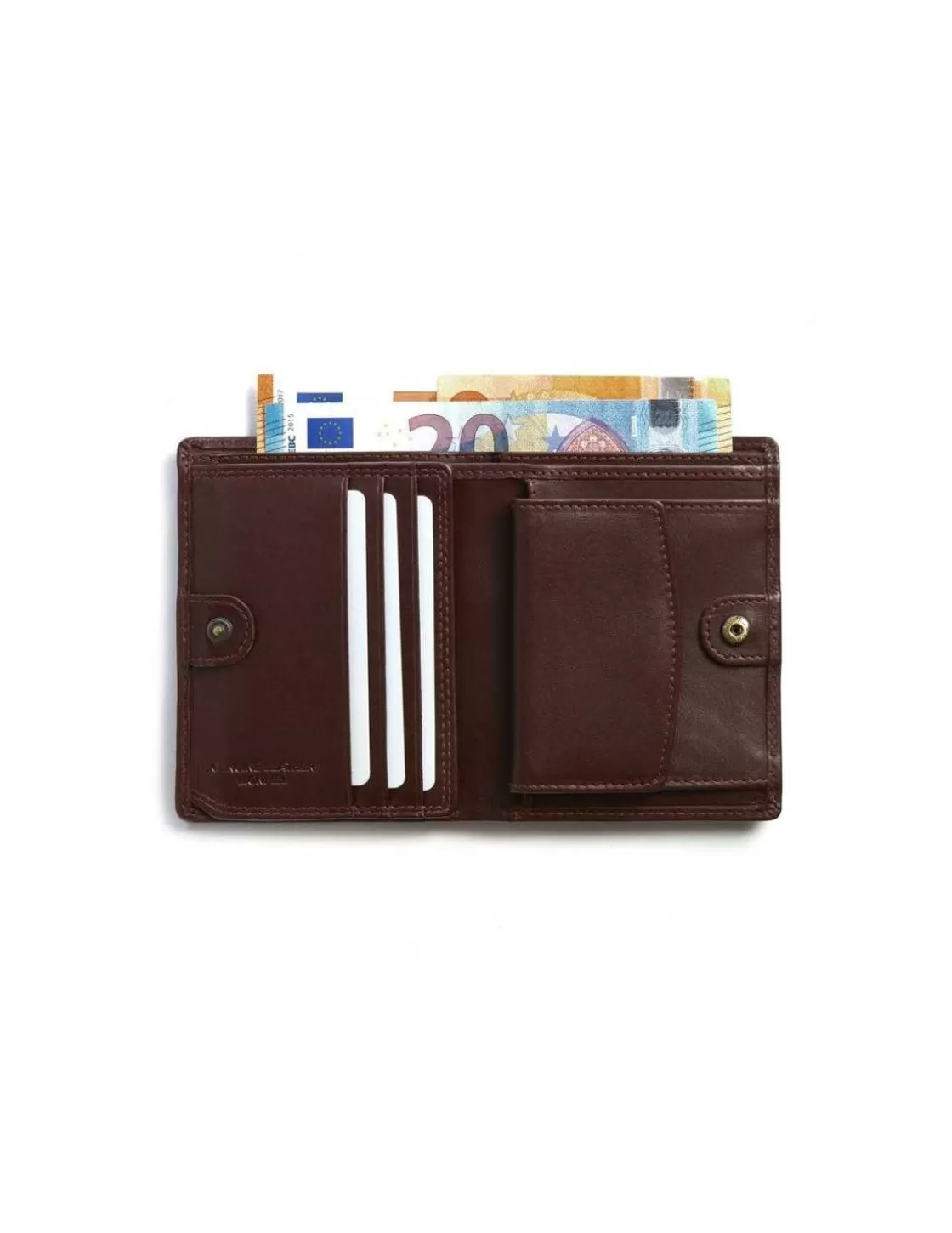 MONPIEL Men'S Leather Wallets^Wallet With Clasp Inside And Coin Pocket Mountain Brown